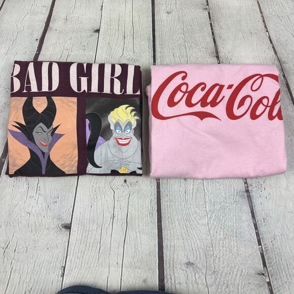Disney Villains Bad Girls‎ And Coca Cola T-Shirts 4X Maroon And Pink - Picture 1 of 13